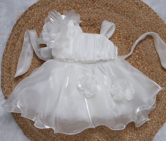 Fancy frock - White shimmer 2202
