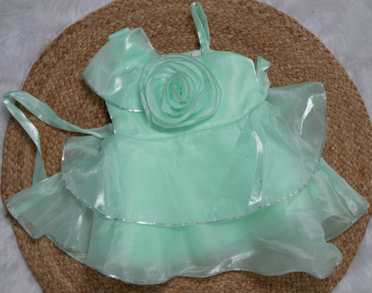 Fancy frock - Green , Yellow 029