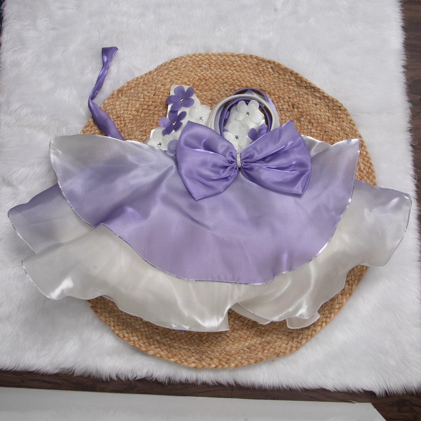 Fancy frock - Sky Blue , lavender Double Shade 816