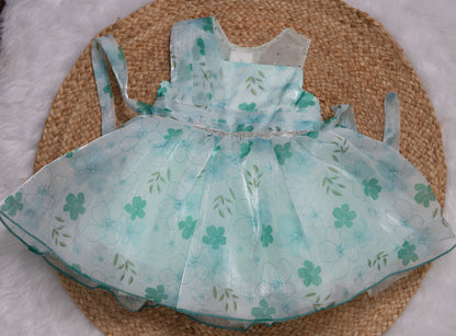 Fancy frock - Blue , Green floral 315