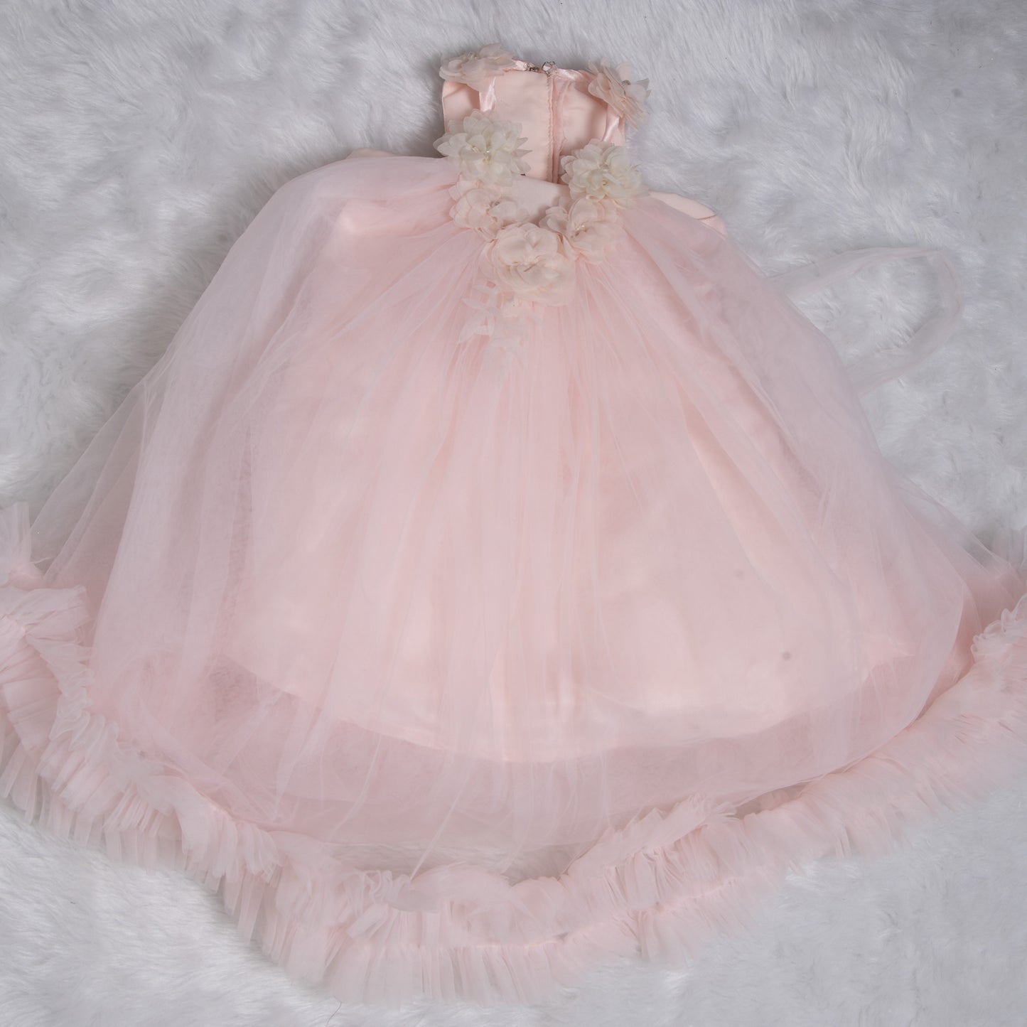 Fancy Peach Frock - 1132