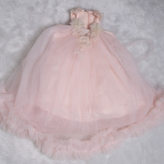 Fancy Peach Frock - 1132