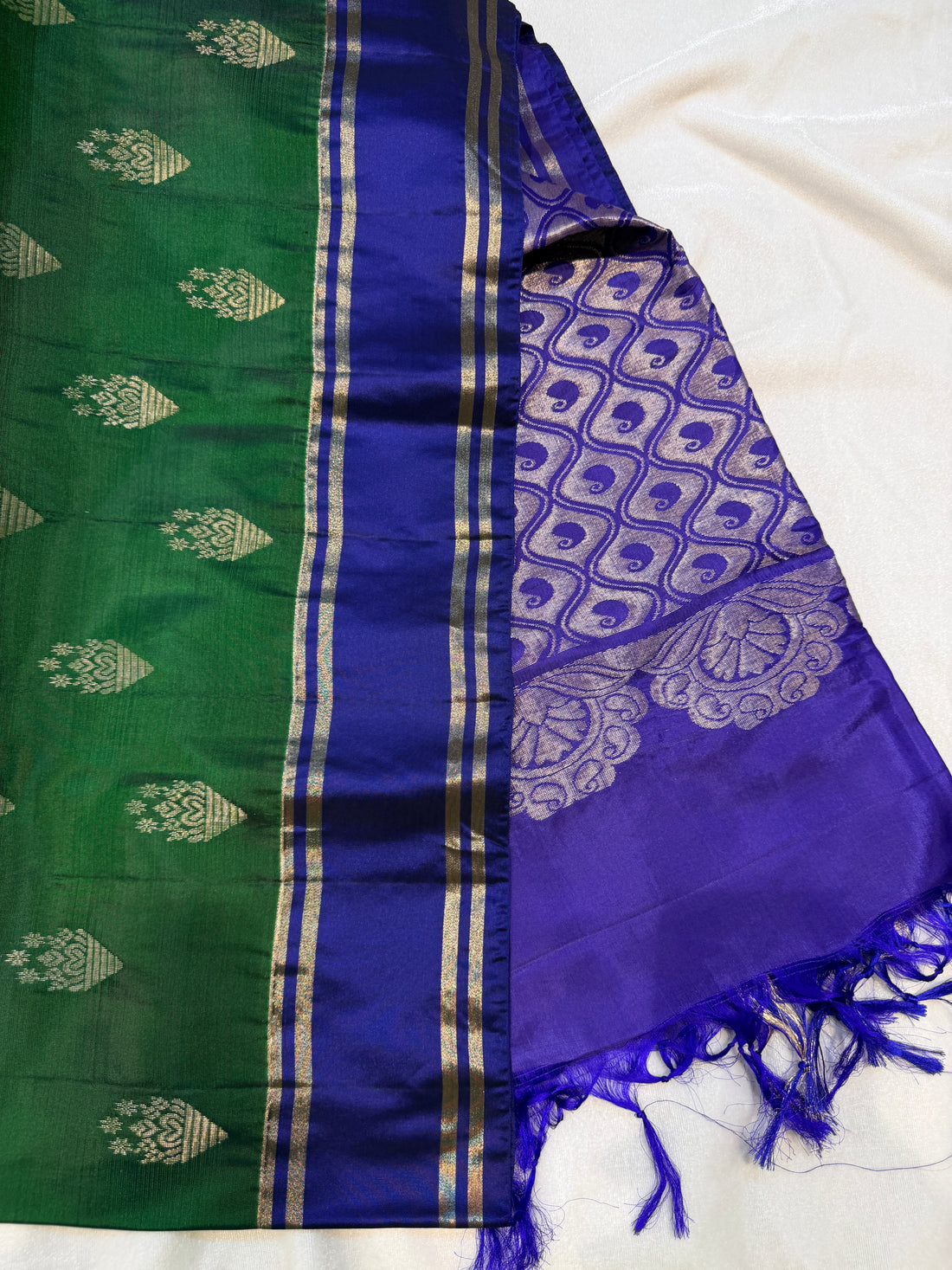 Soft Silk Green and Blue