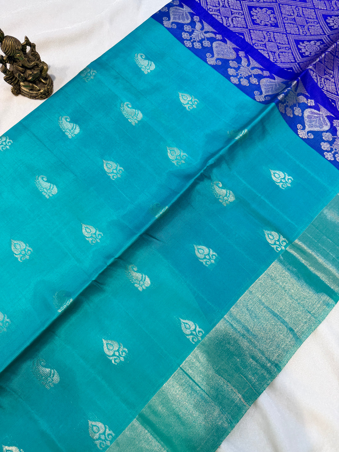 Soft Silk Rama Green and Blue