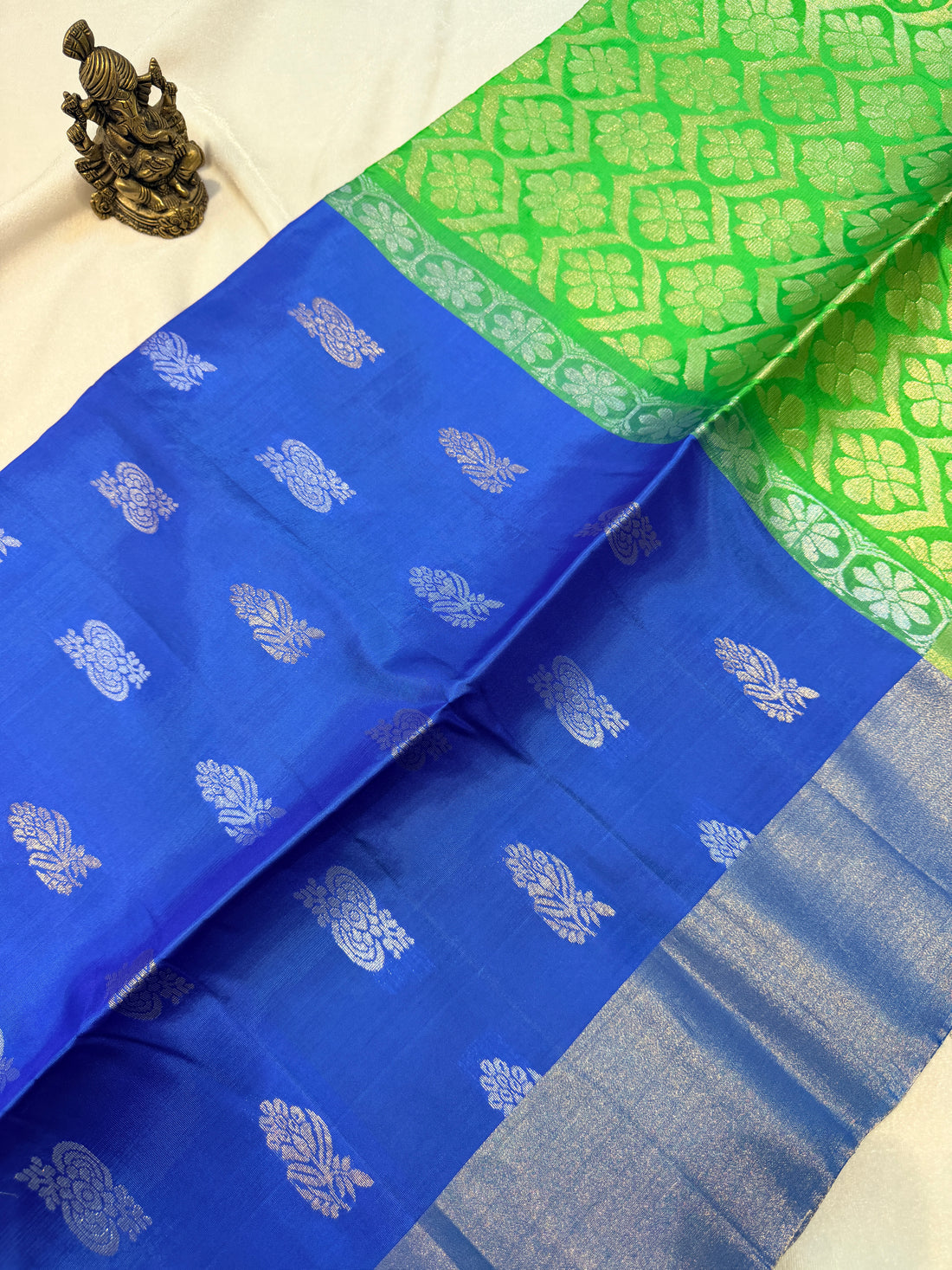 Soft Silk Blue and Parrot Green