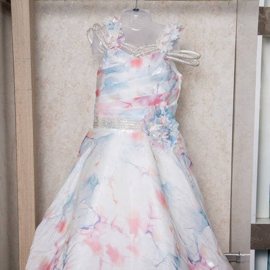 Multicolour party wear frock