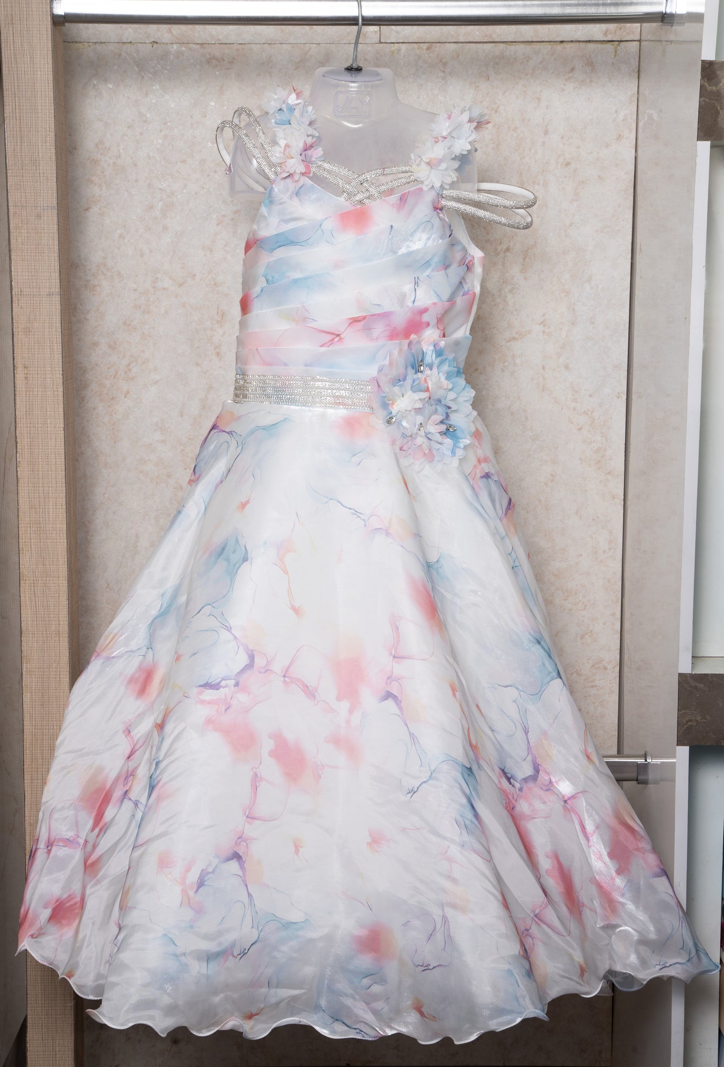 Multicolour party wear frock