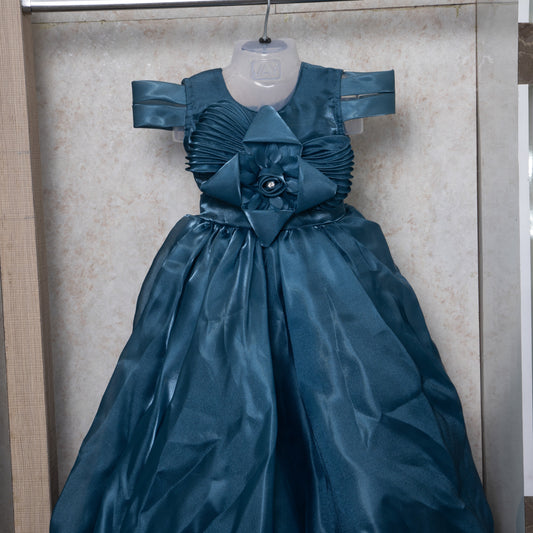 Flower design frock - blue