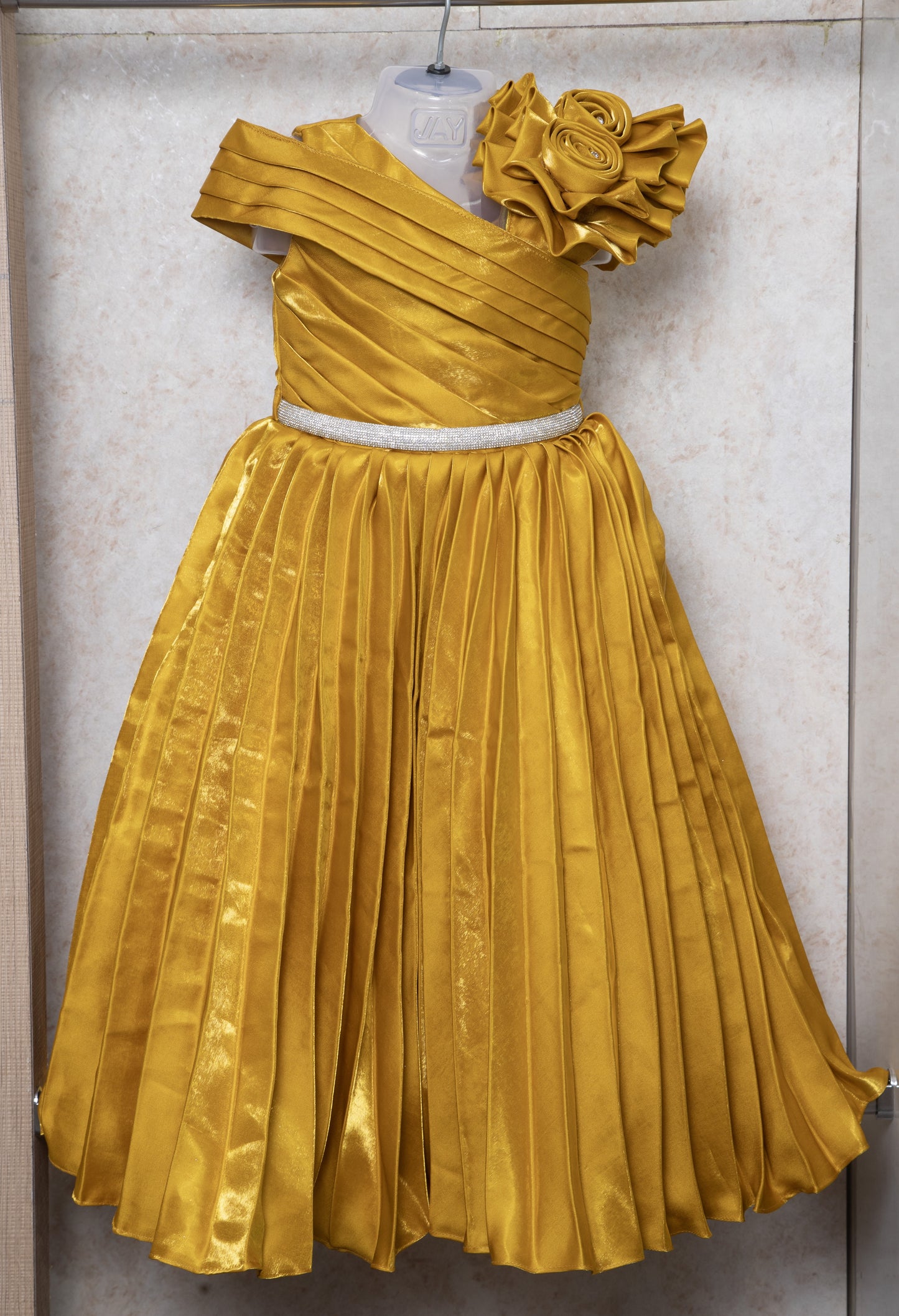 Flower pattern frock - gold