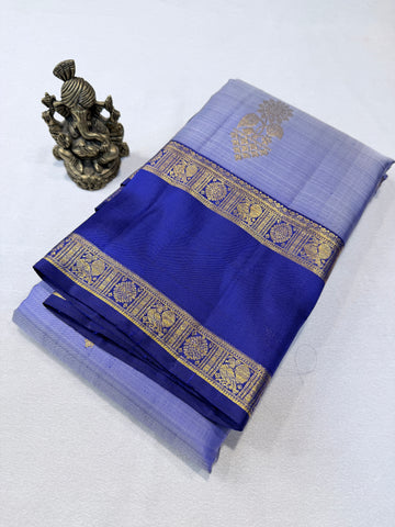 Pure Handloom Kanjivaram- Lavender Blue