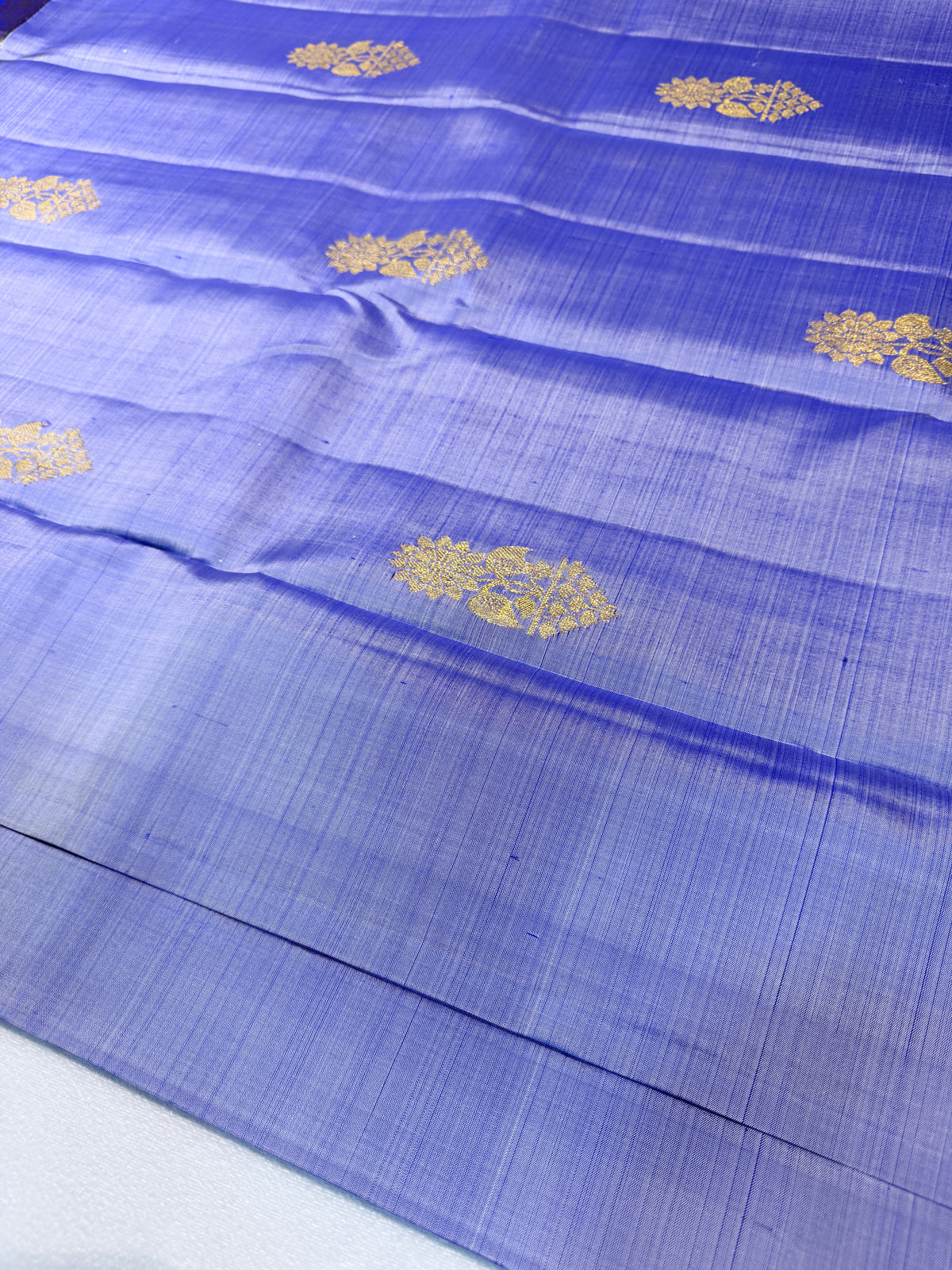 Pure Handloom Kanjivaram- Lavender Blue