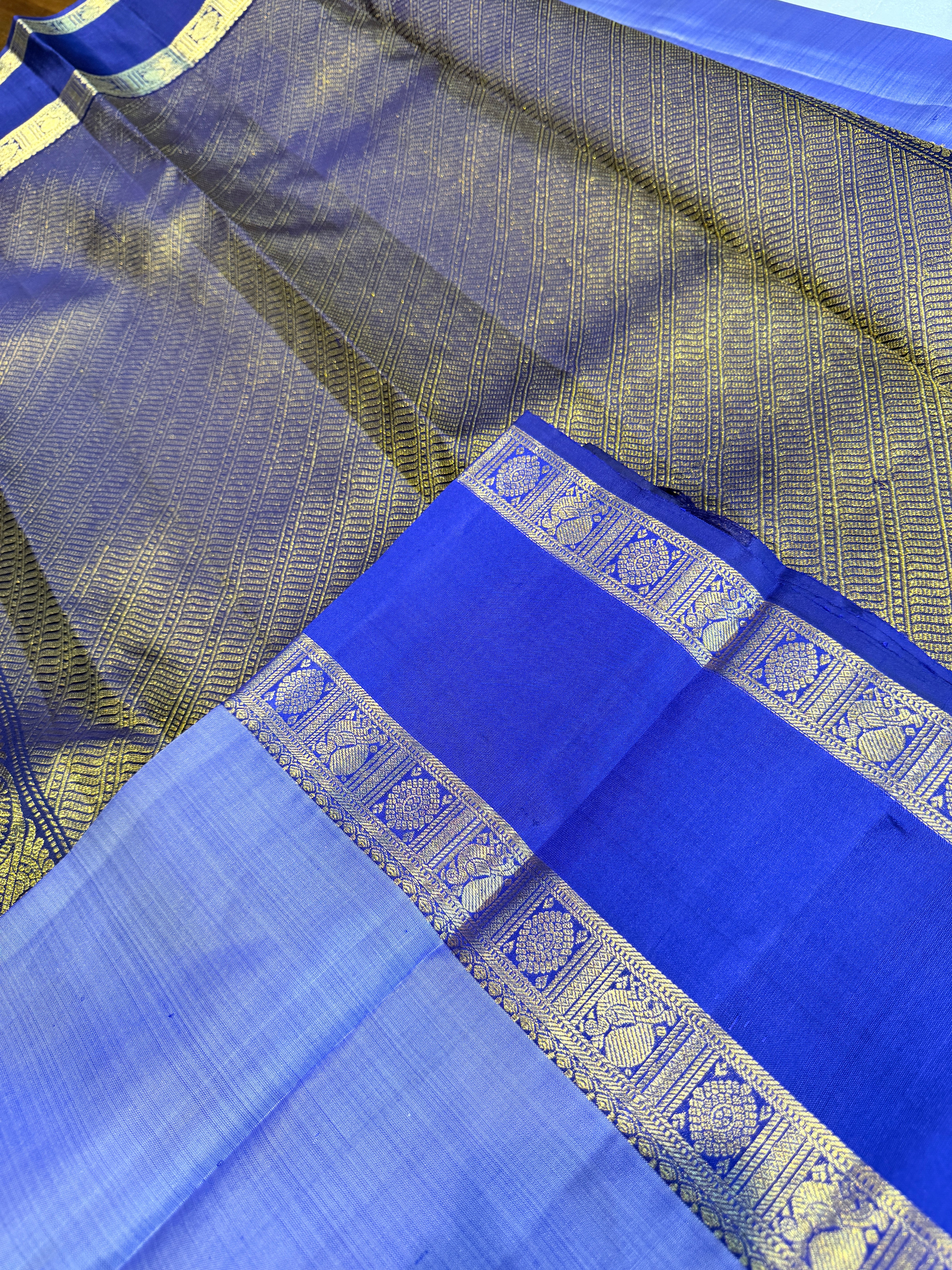 Pure Handloom Kanjivaram- Lavender Blue