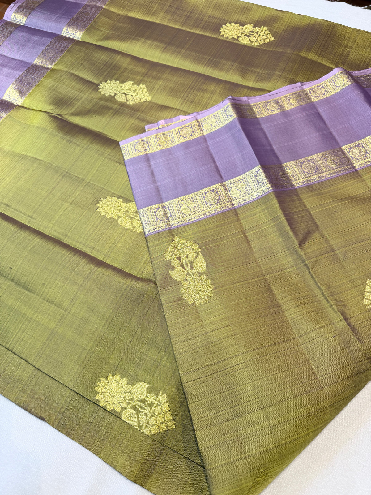 Pure Handloom Kanjivaram- Mehendi Green