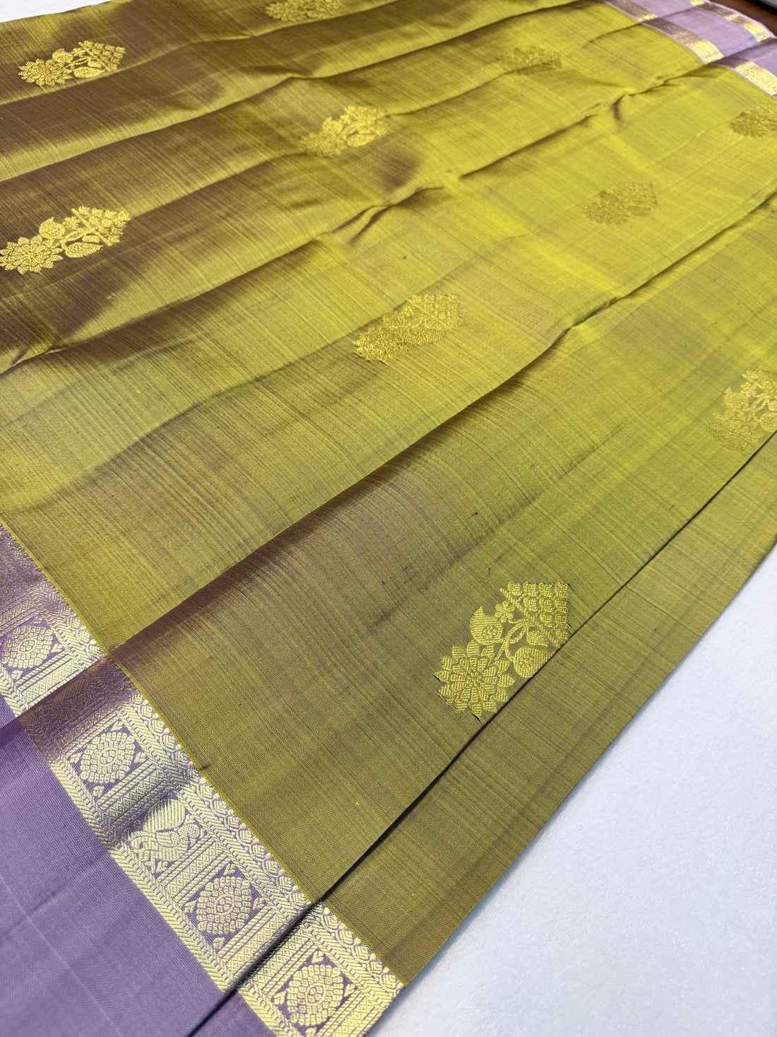 Pure Handloom Kanjivaram- Mehendi Green