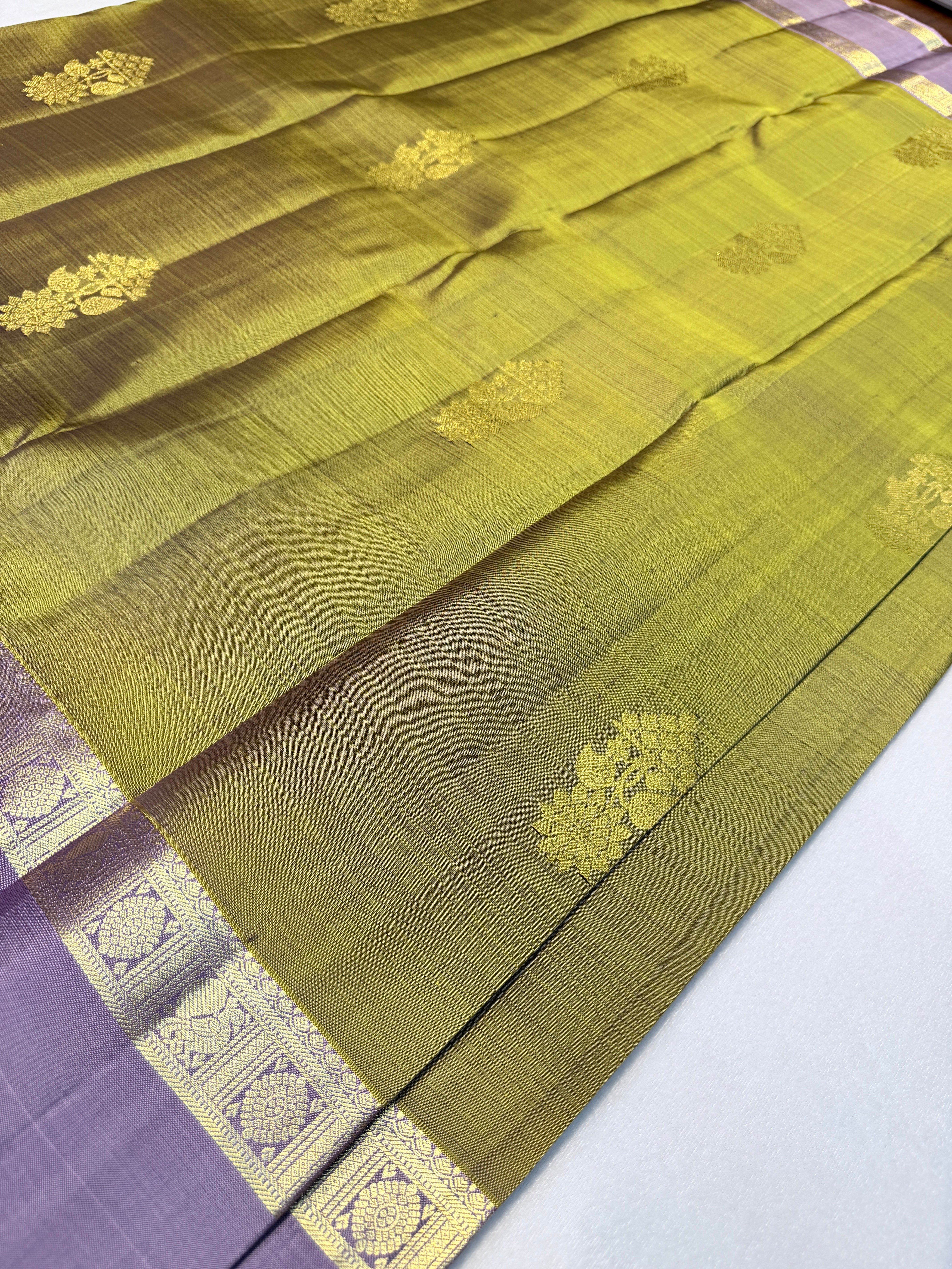 Pure Handloom Kanjivaram- Mehendi Green