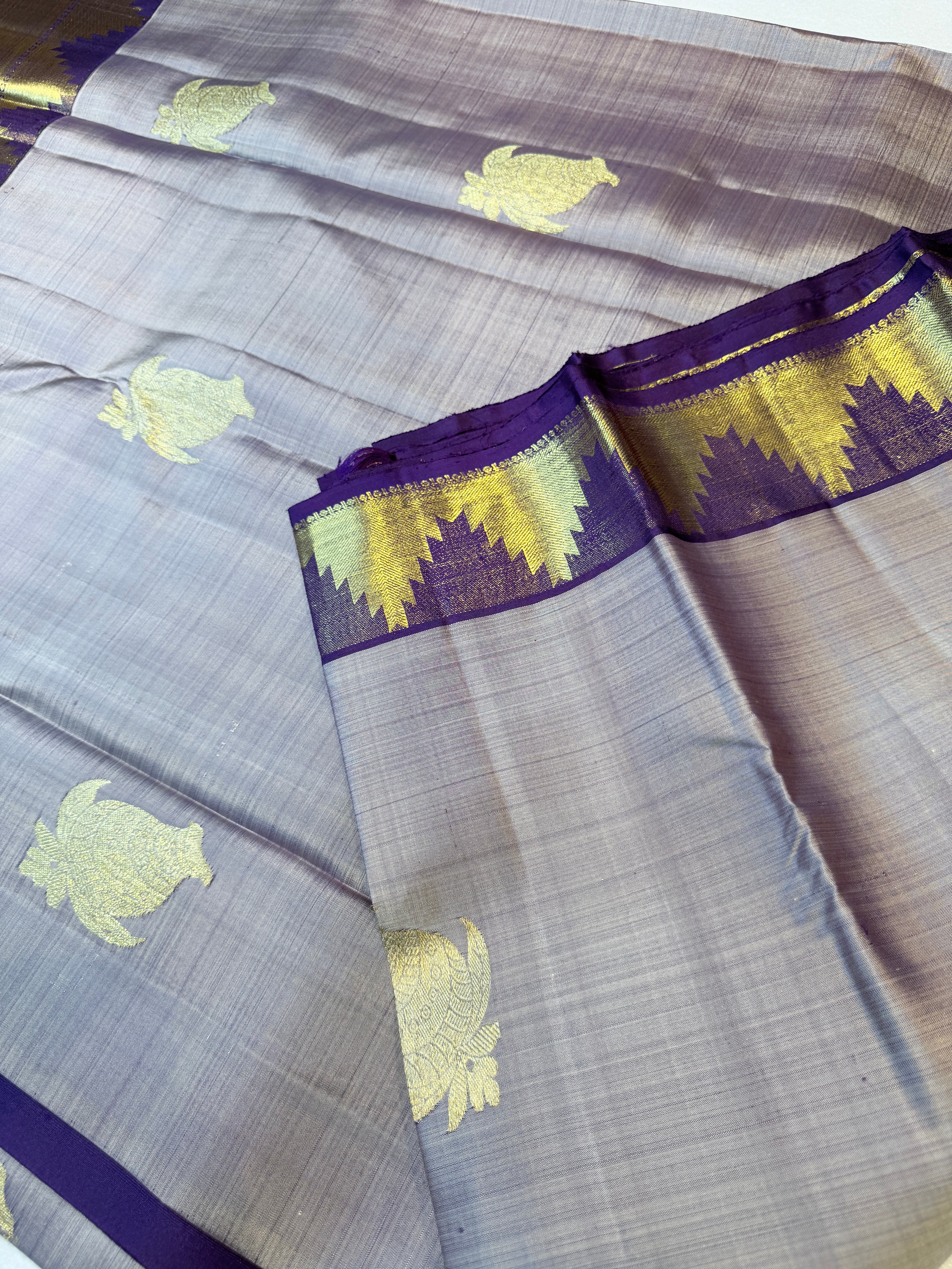 Pure Handloom Kanjivaram- Purple