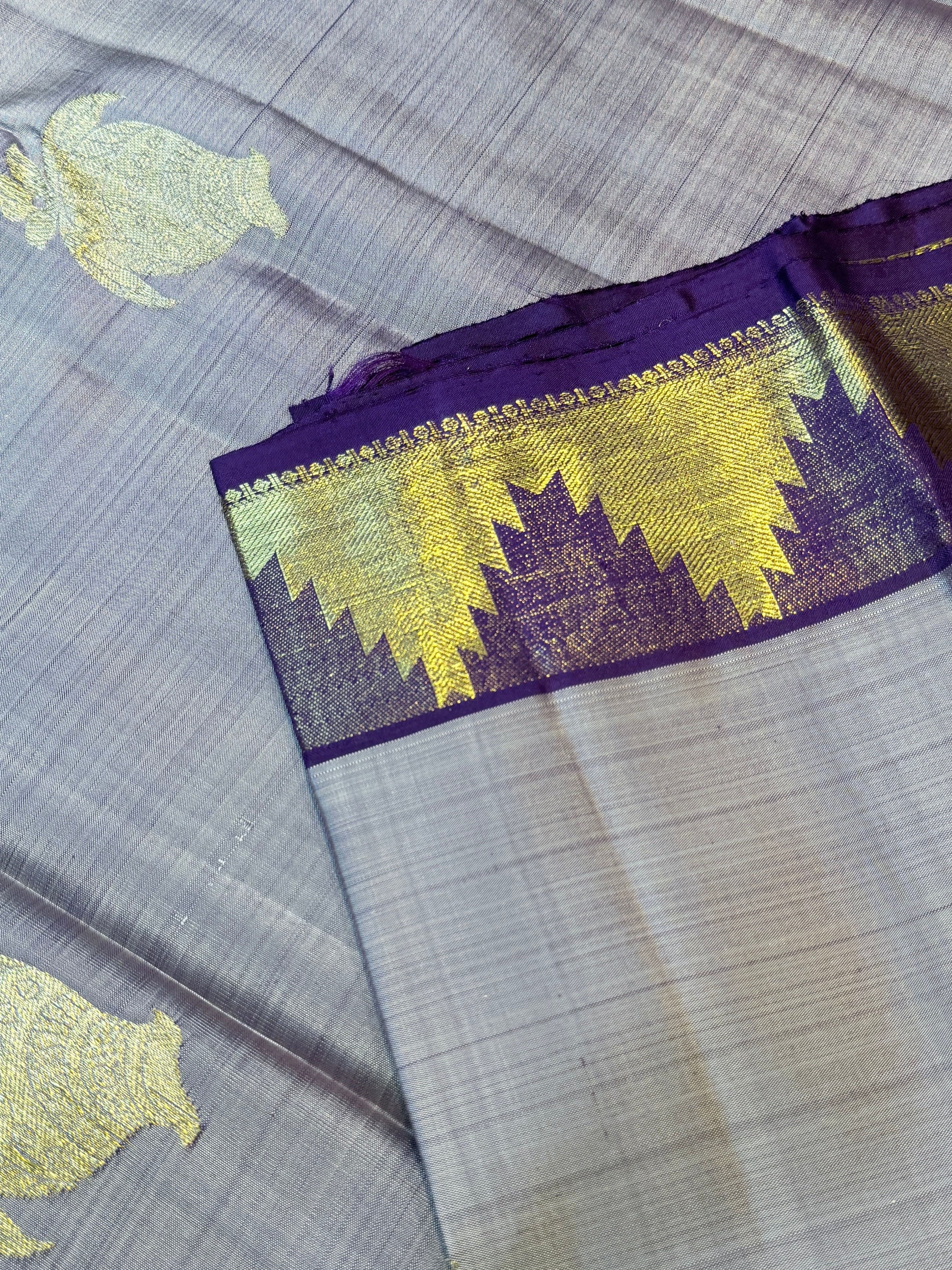 Pure Handloom Kanjivaram- Purple