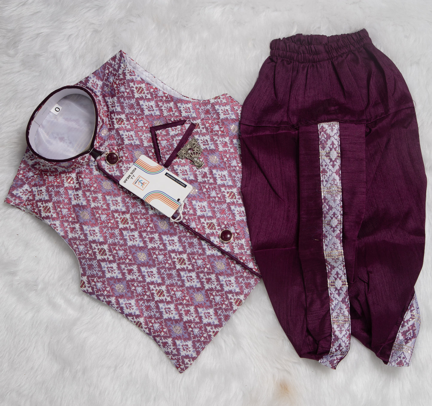Sleevless Dhothi - Purple