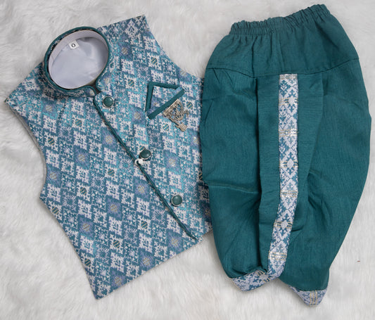 Sleevless Dhothi - Green