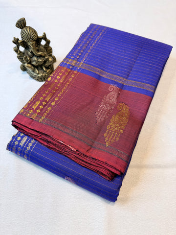 Pure Handloom Kanjivaram- Royal Blue