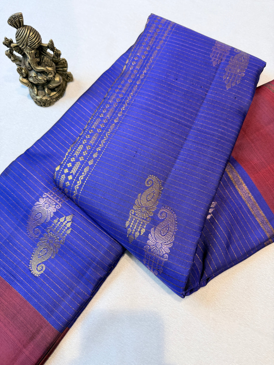 Pure Handloom Kanjivaram- Royal Blue