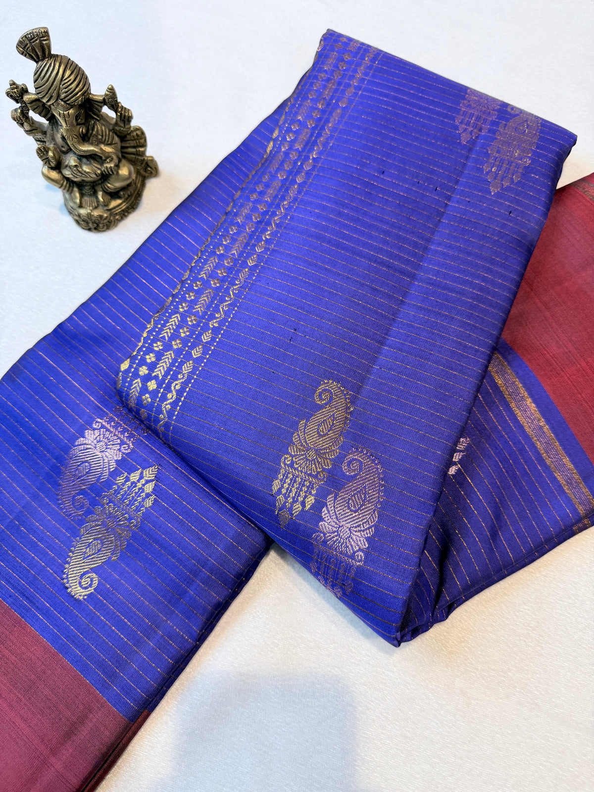 Pure Handloom Kanjivaram- Royal Blue
