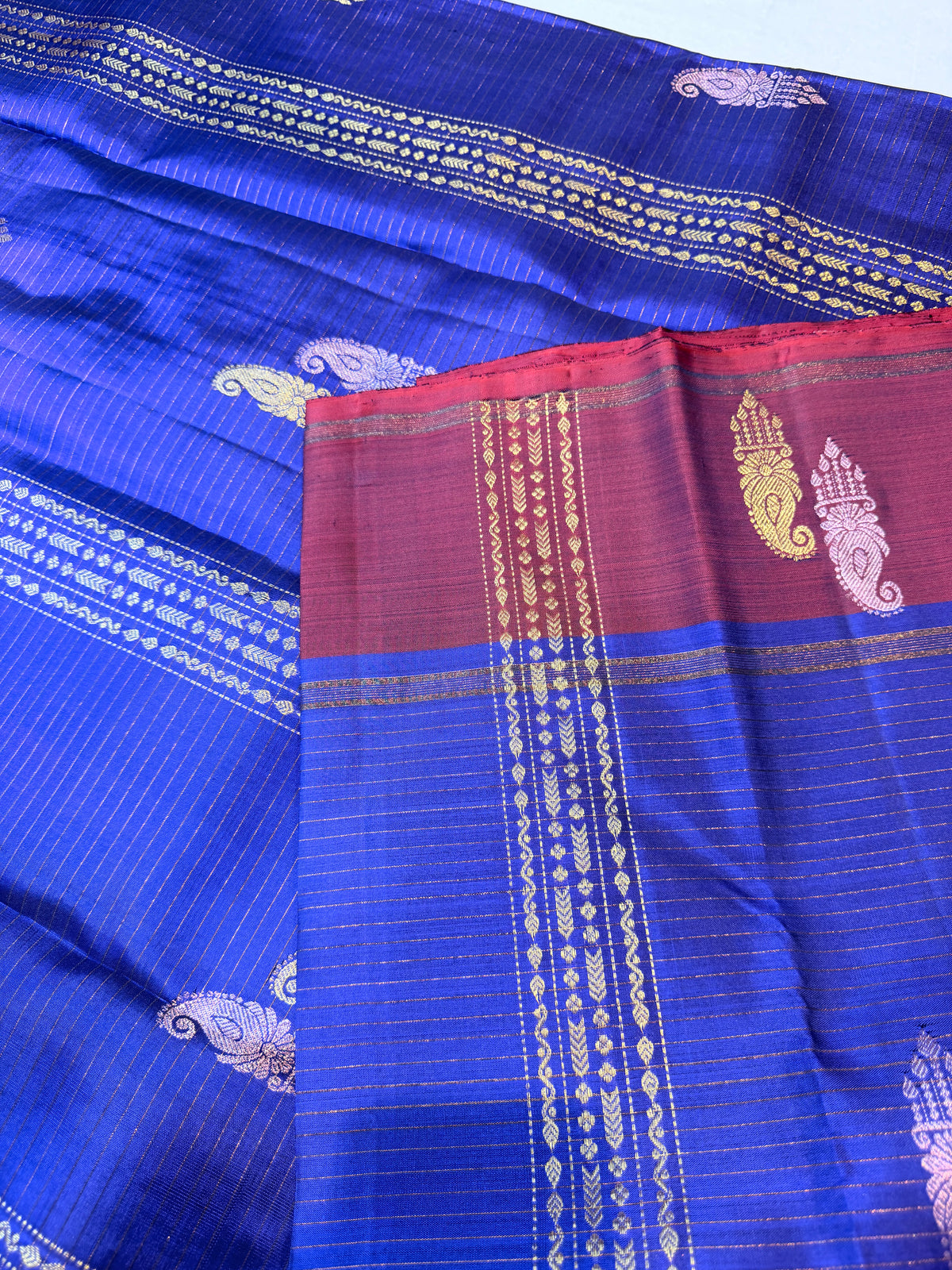 Pure Handloom Kanjivaram- Royal Blue
