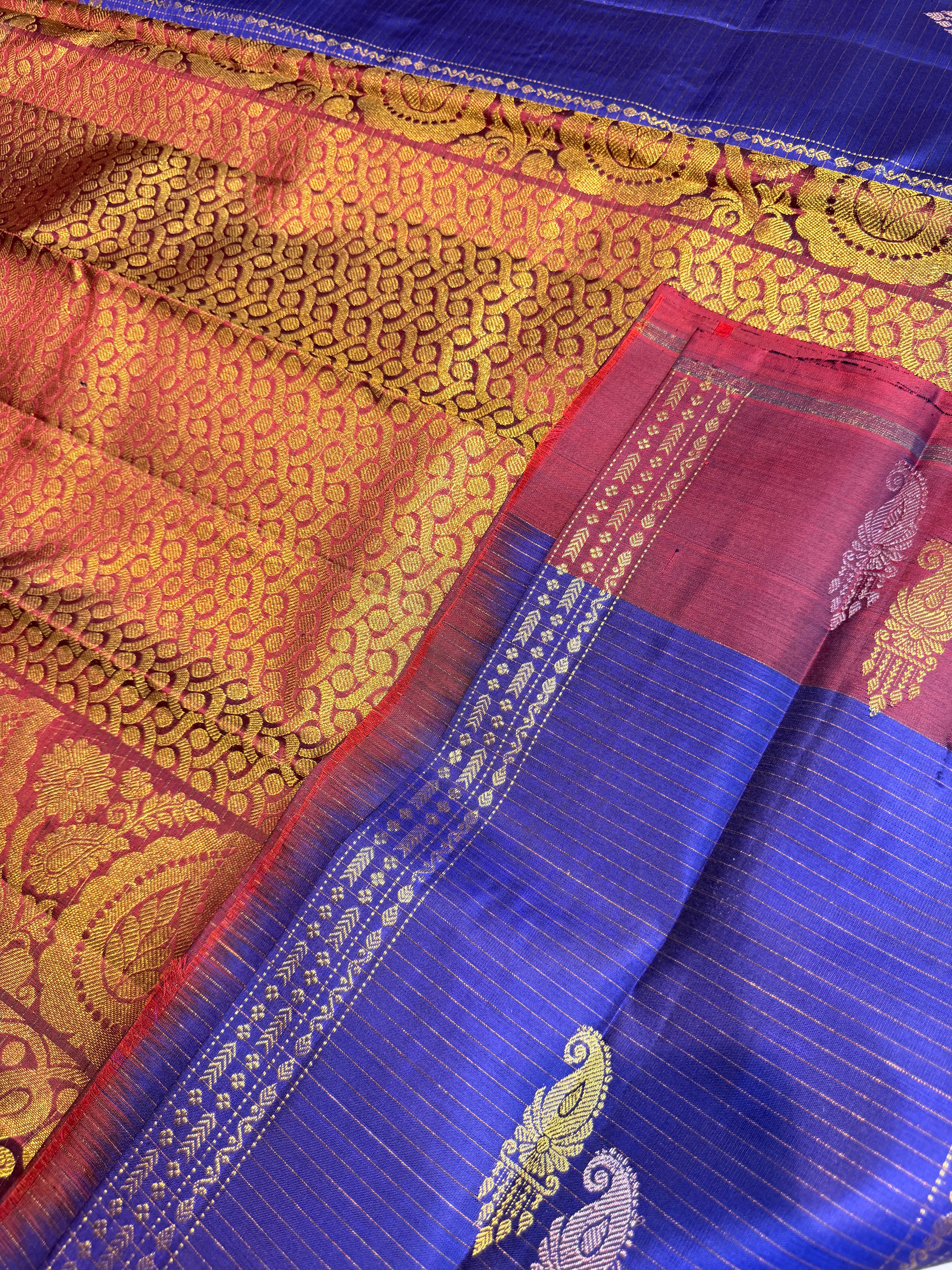 Pure Handloom Kanjivaram- Royal Blue