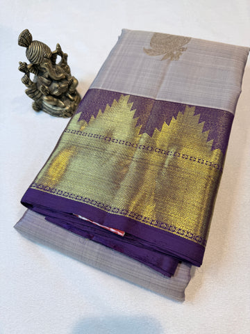 Pure Handloom Kanjivaram- Purple