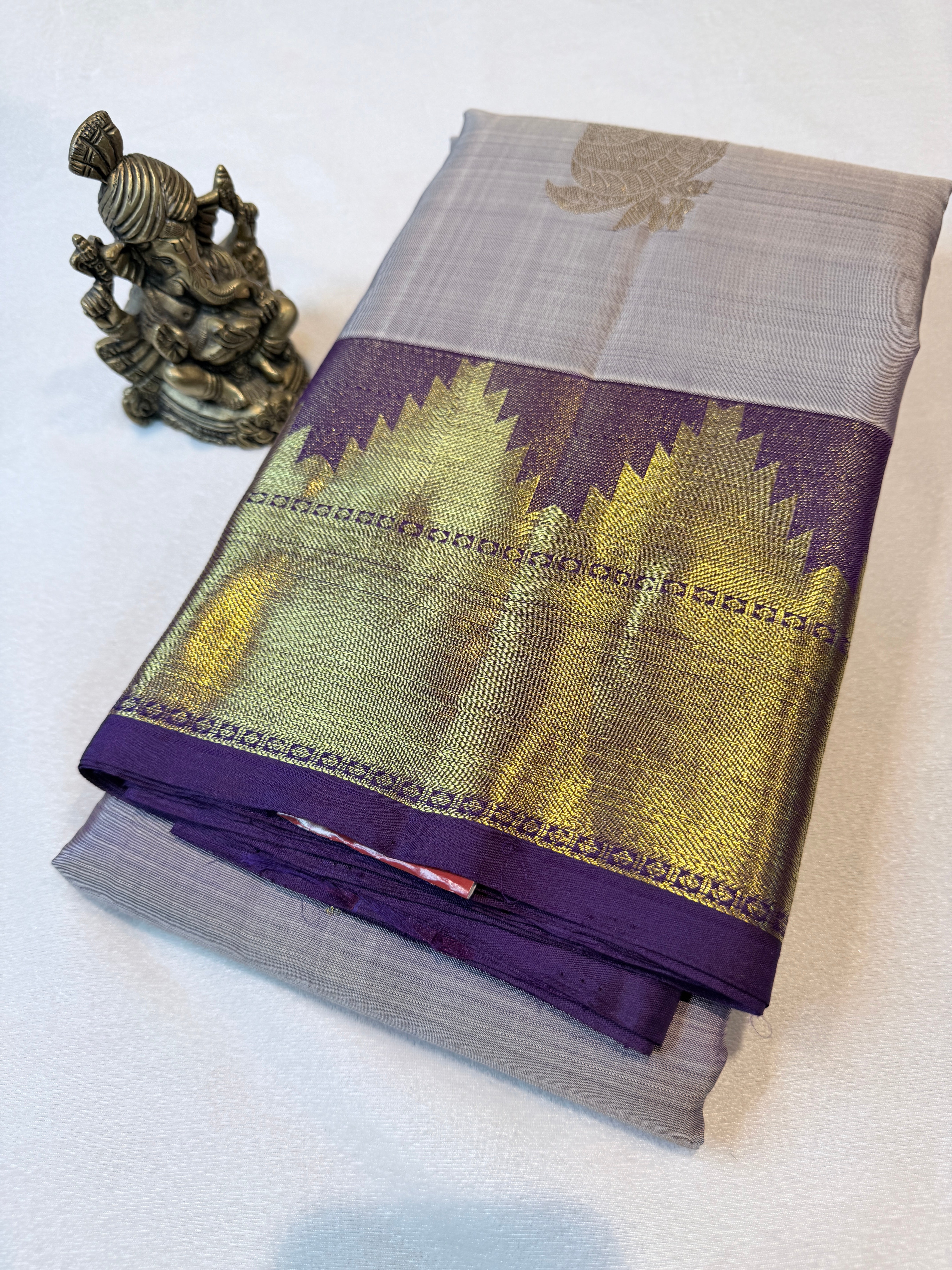 Pure Handloom Kanjivaram- Purple