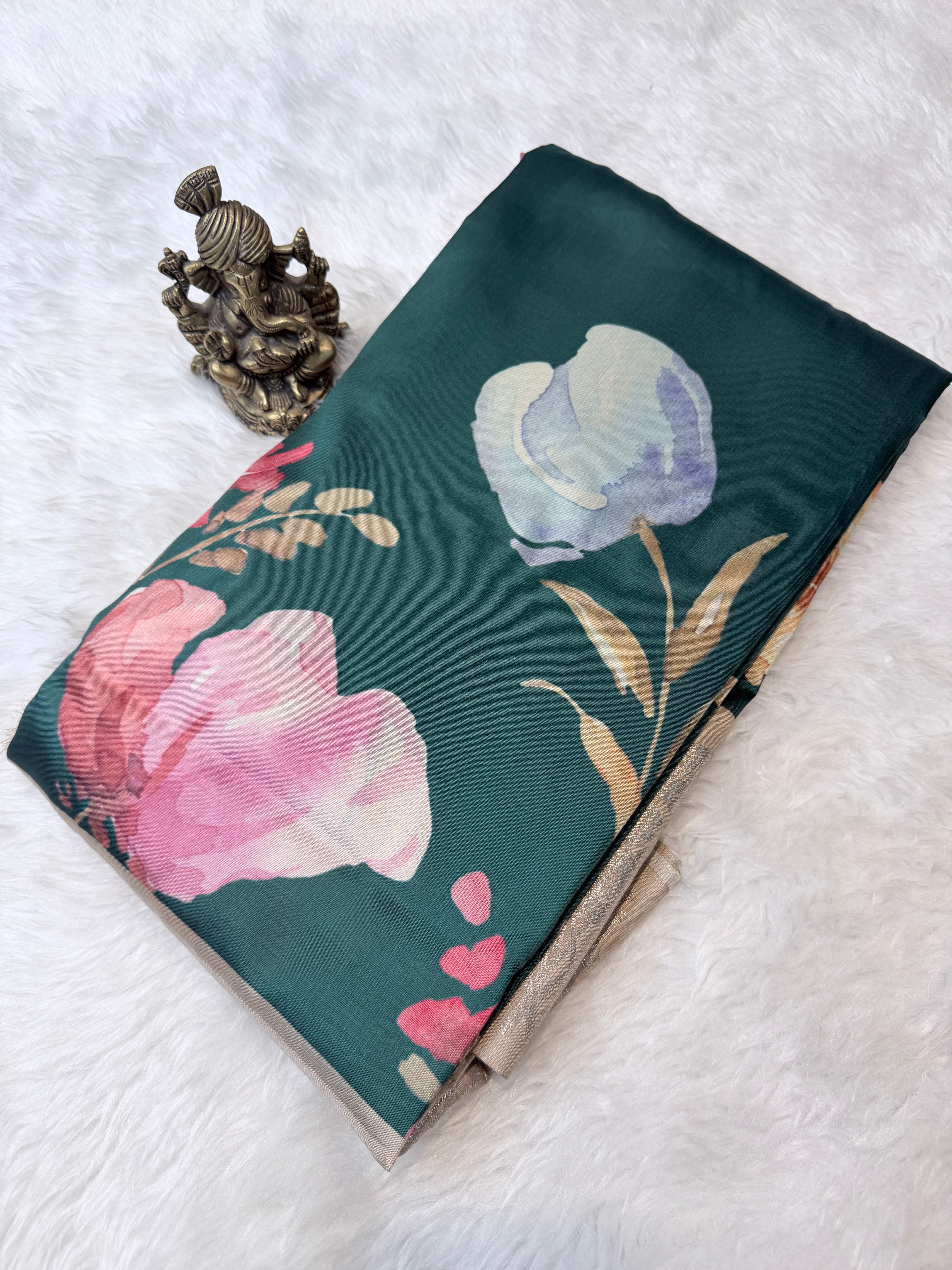 Fancy Satin Silk- Green