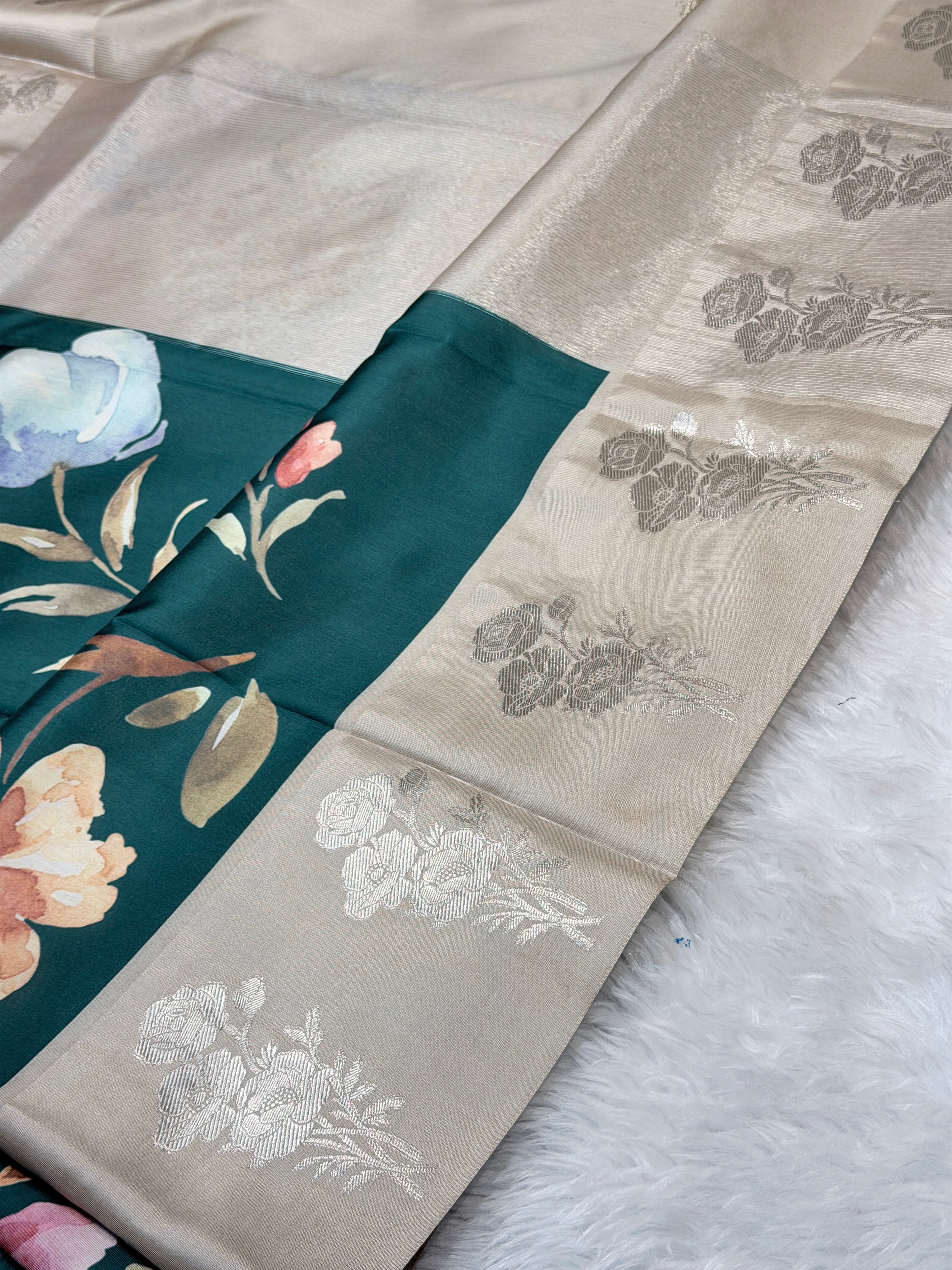 Fancy Satin Silk- Green
