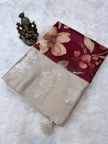 Fancy Satin Silk- Maroon