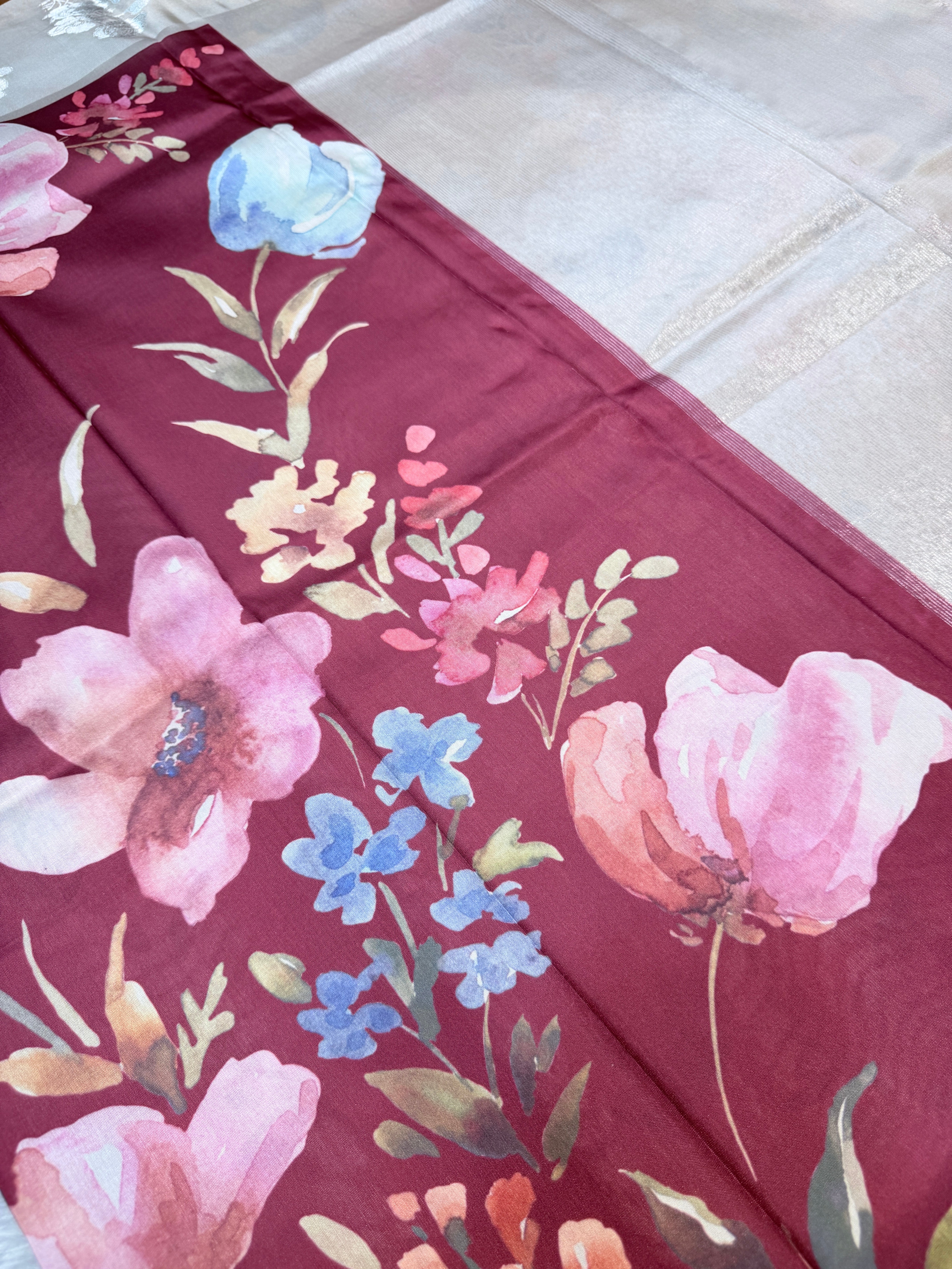 Fancy Satin Silk- Maroon