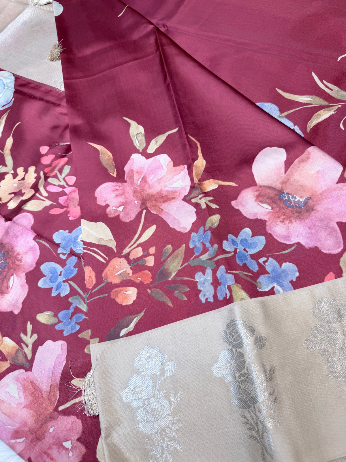 Fancy Satin Silk- Maroon