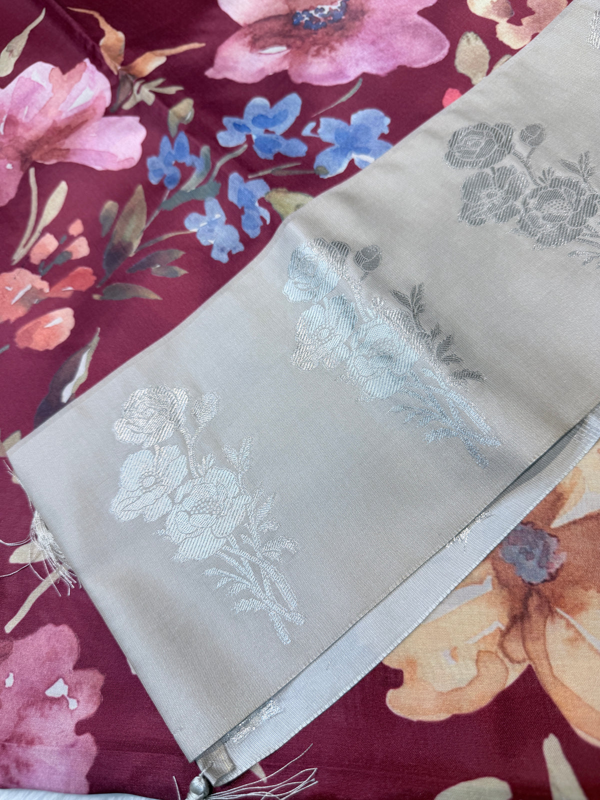 Fancy Satin Silk- Maroon
