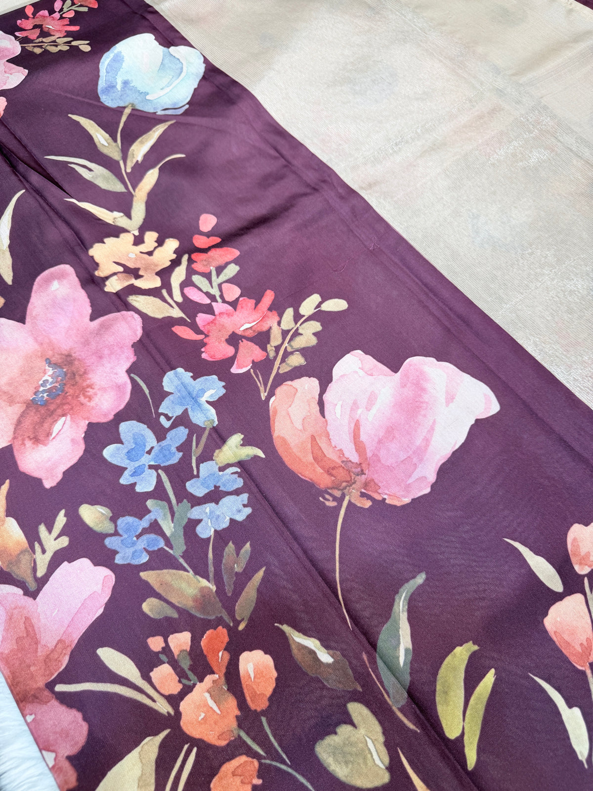 Fancy Satin Silk- Wine