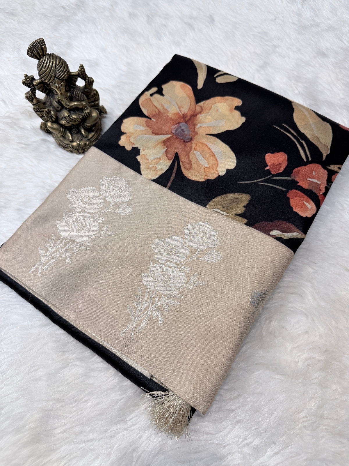 Fancy Satin Silk- Black