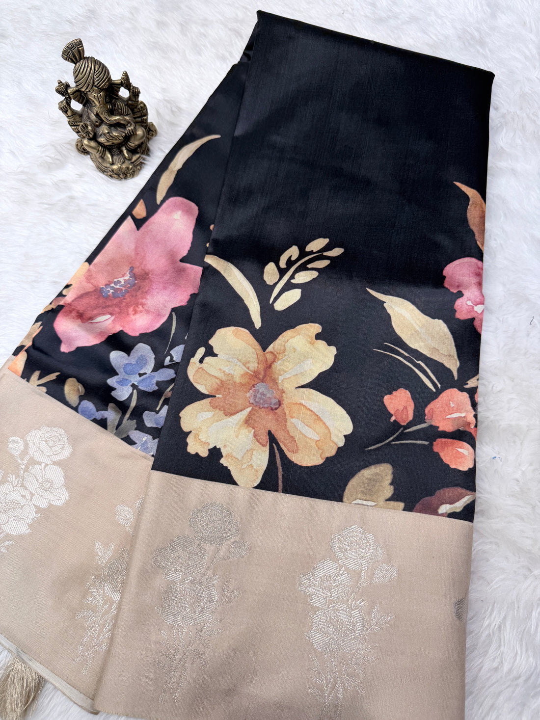 Fancy Satin Silk- Black
