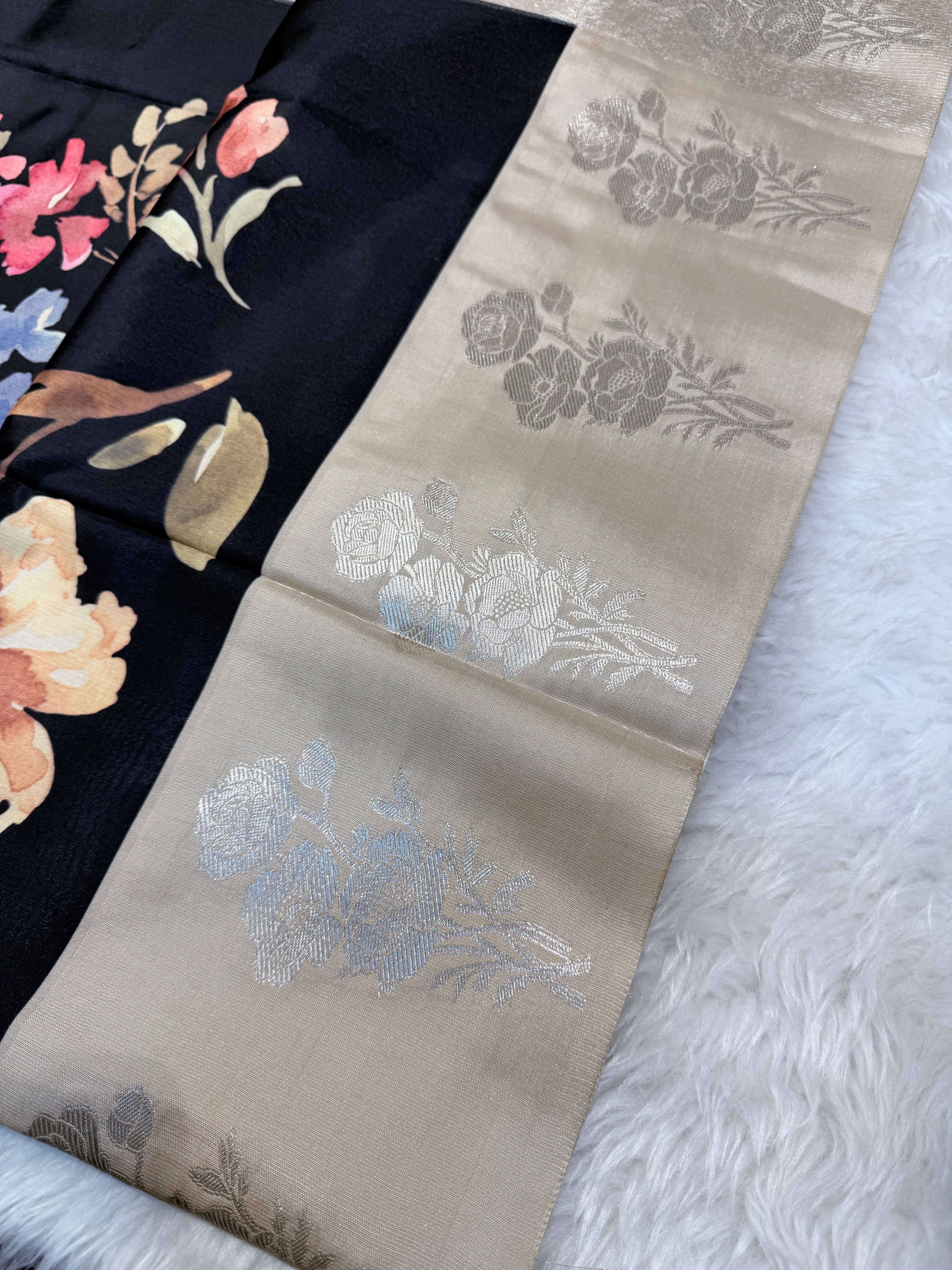 Fancy Satin Silk- Black