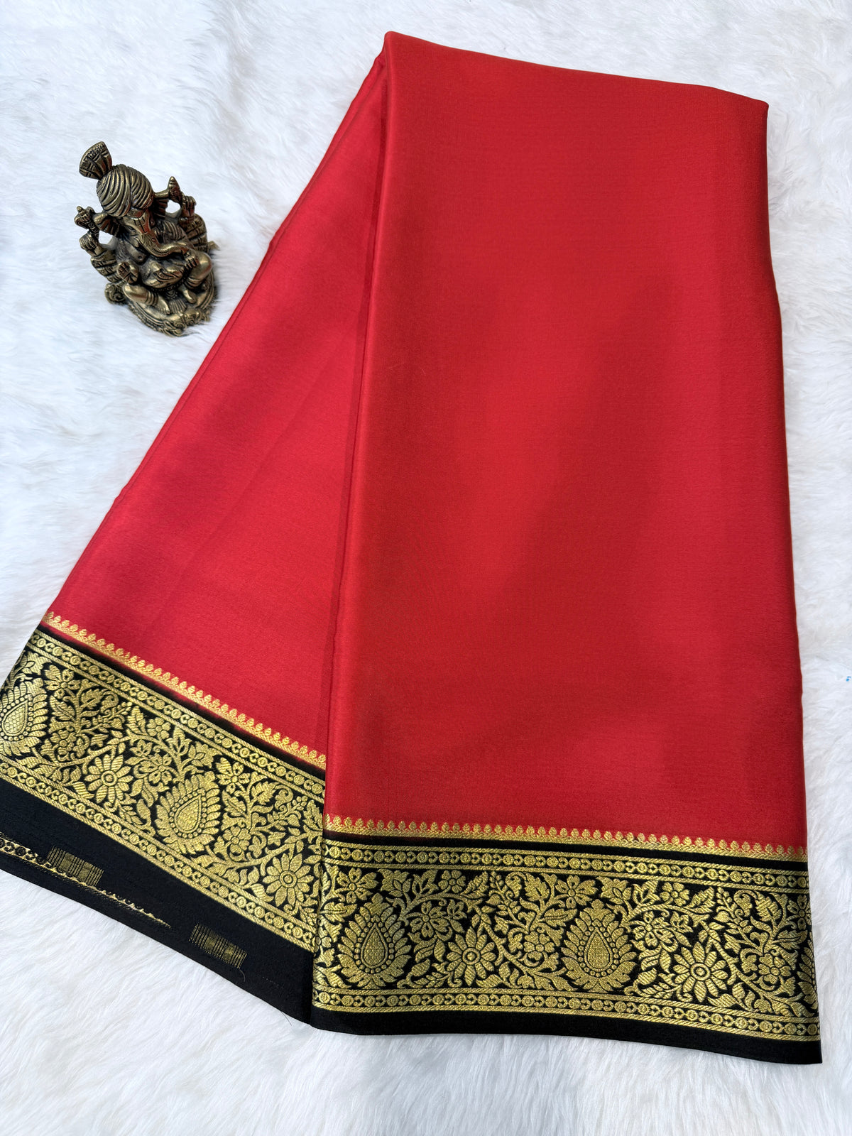 Pure Mysore Crepe Silk- Red