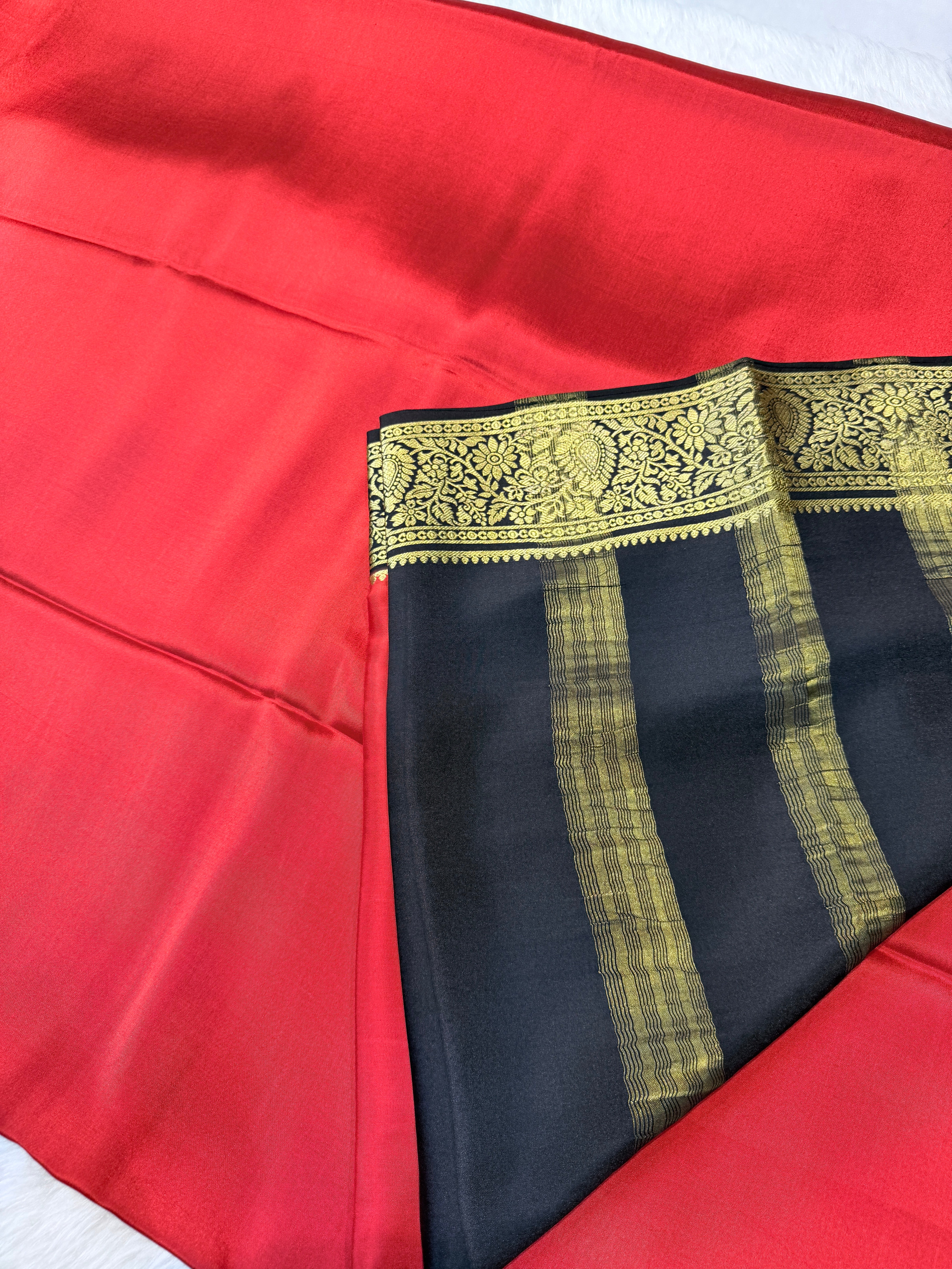 Pure Mysore Crepe Silk- Red