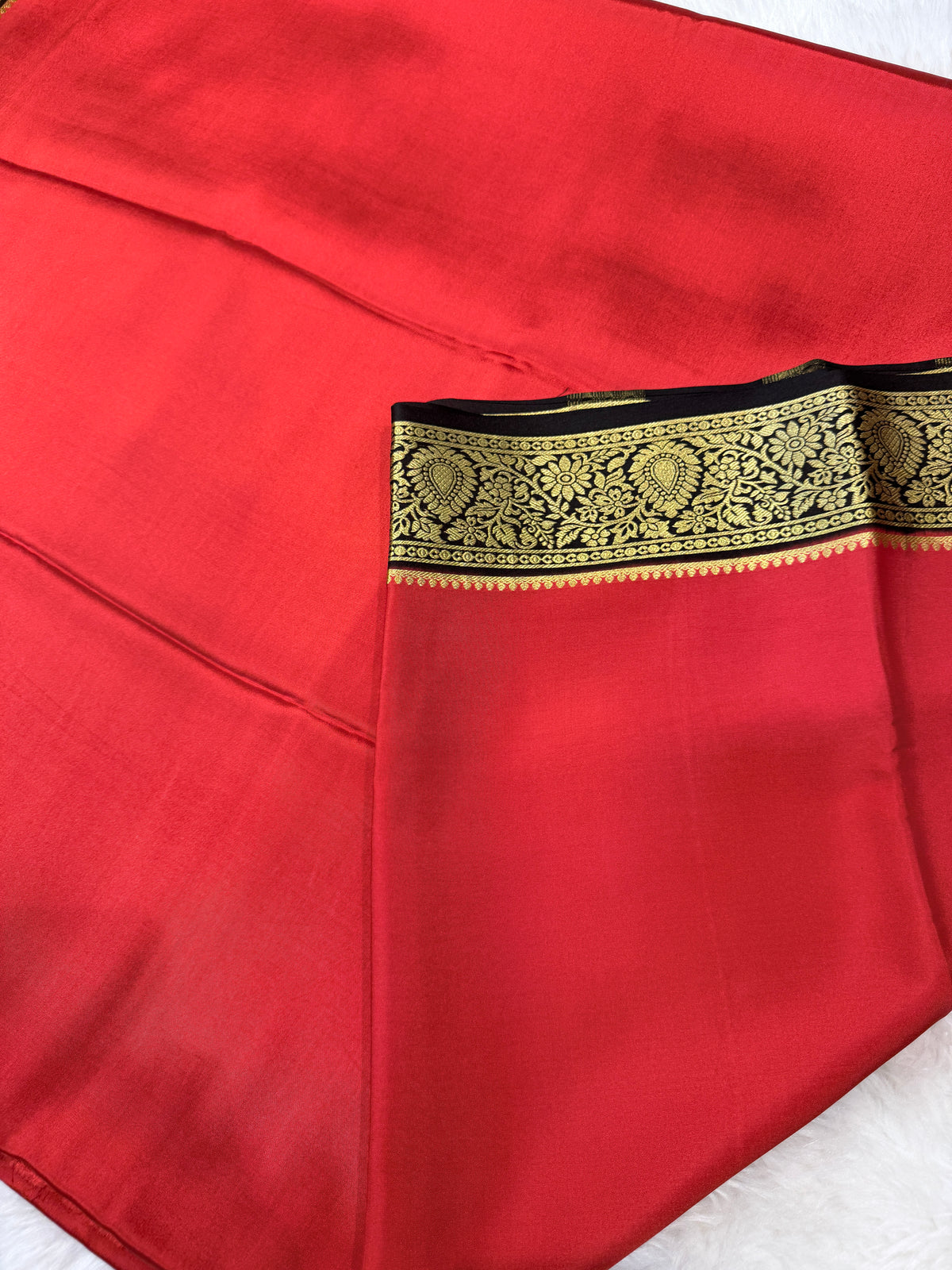 Pure Mysore Crepe Silk- Red