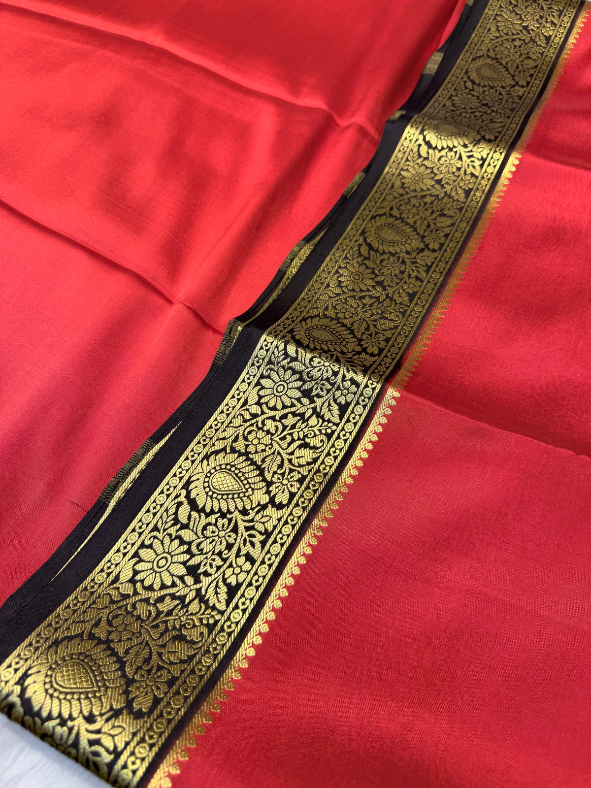 Pure Mysore Crepe Silk- Red