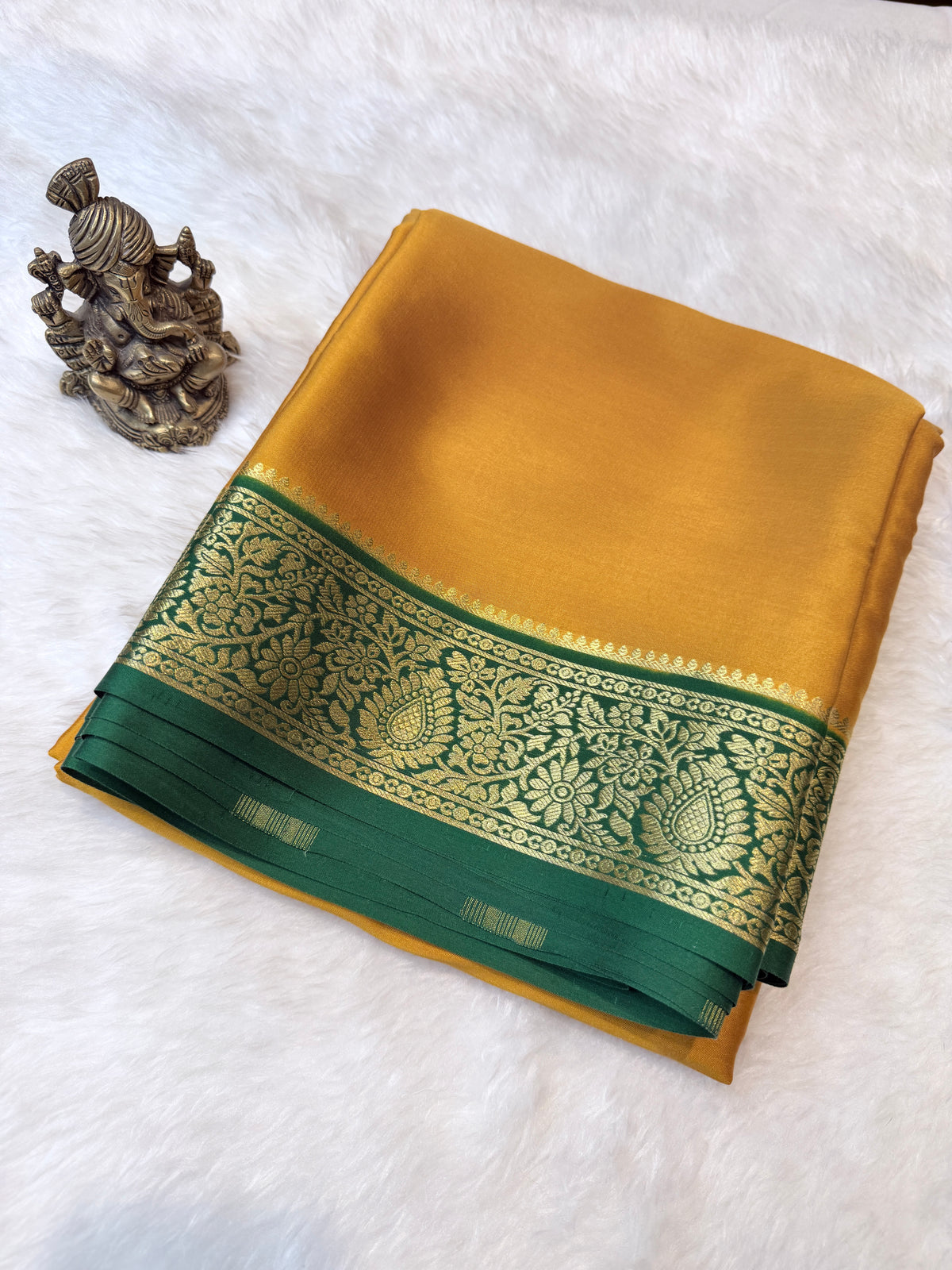 Pure Mysore Crepe Silk- Mustard