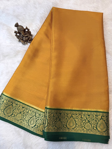 Pure Mysore Crepe Silk- Mustard
