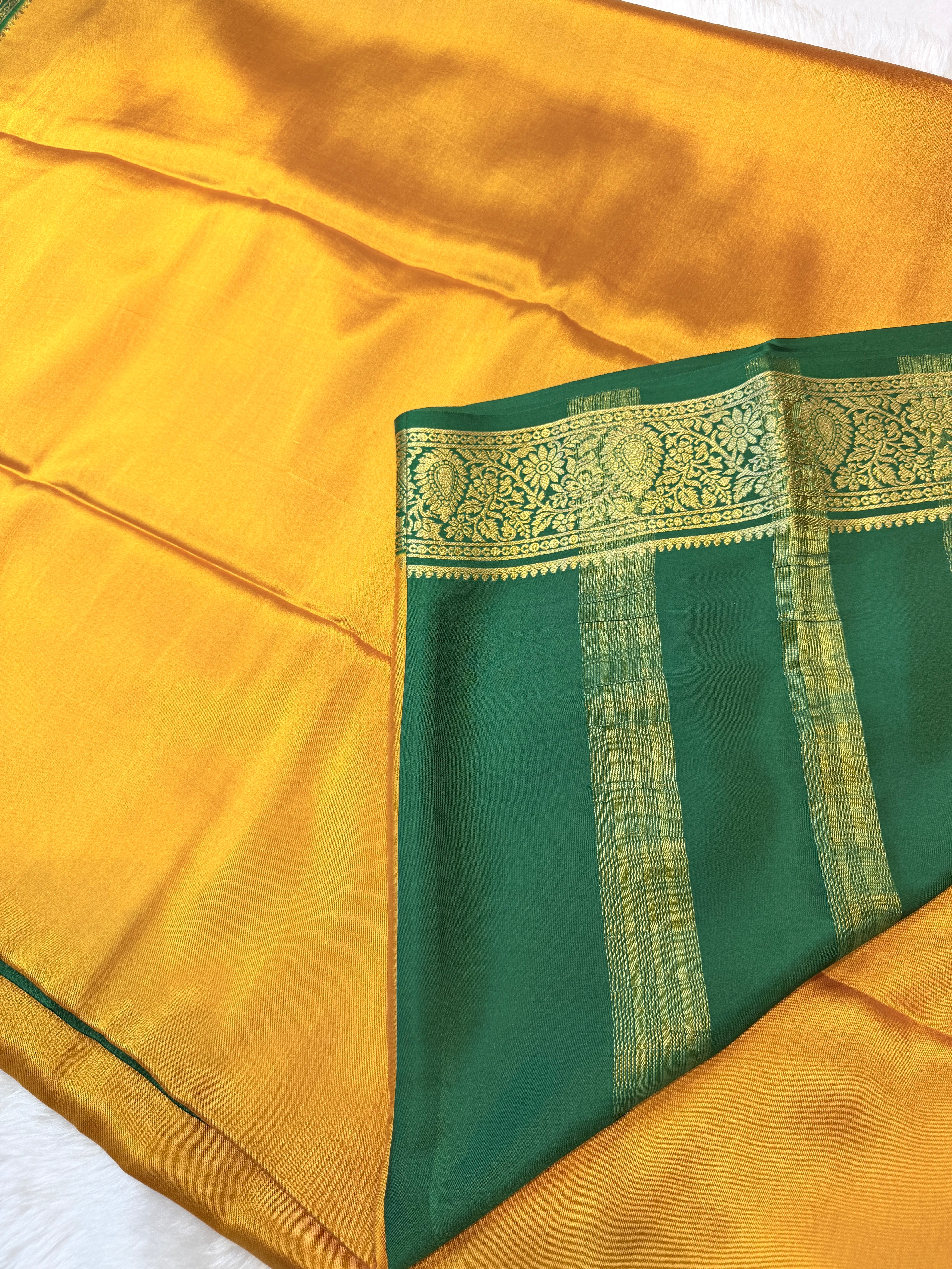 Pure Mysore Crepe Silk- Mustard