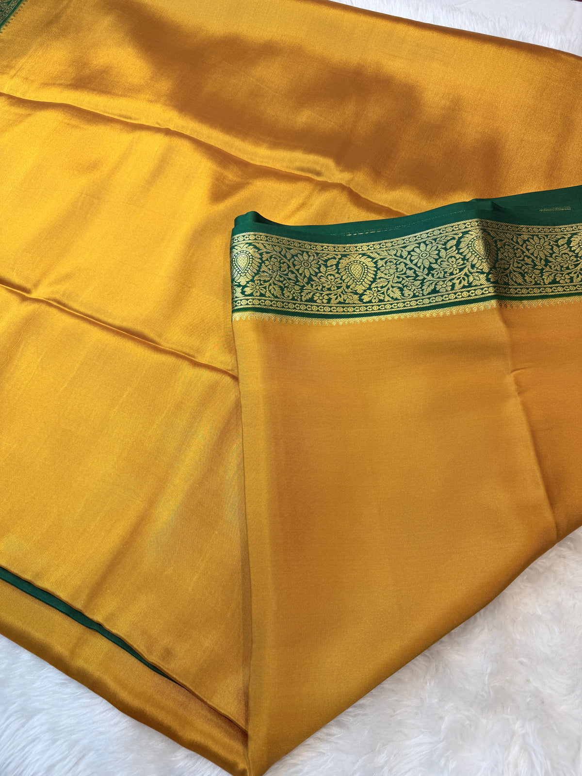 Pure Mysore Crepe Silk- Mustard