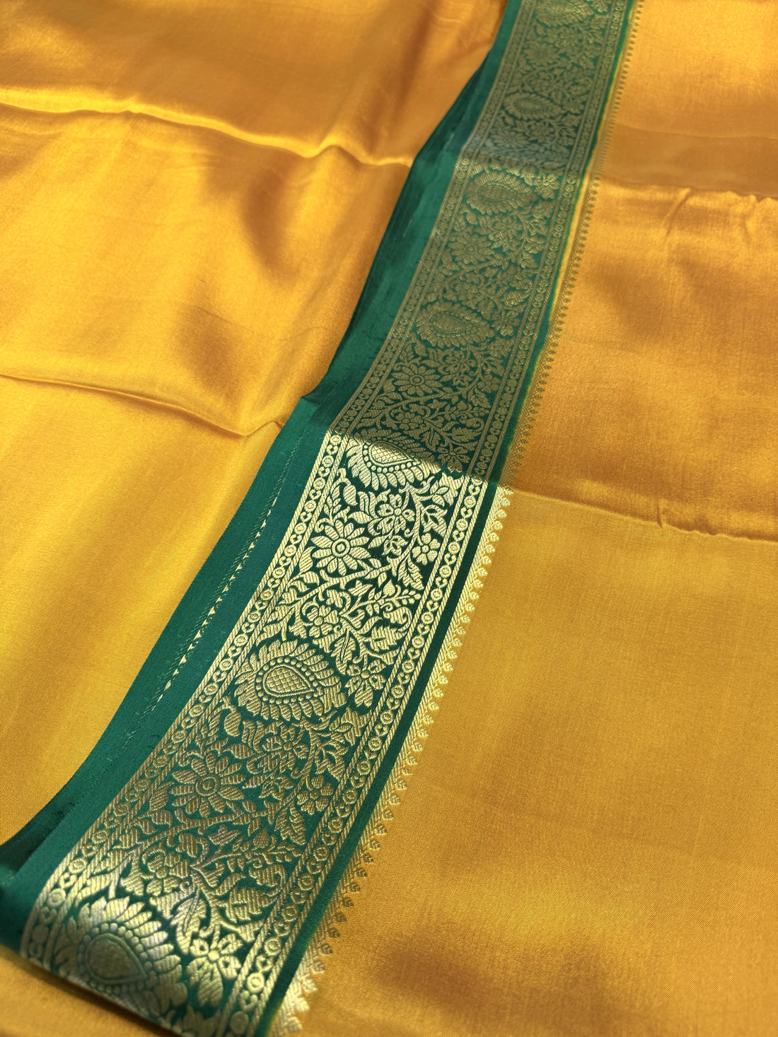 Pure Mysore Crepe Silk- Mustard