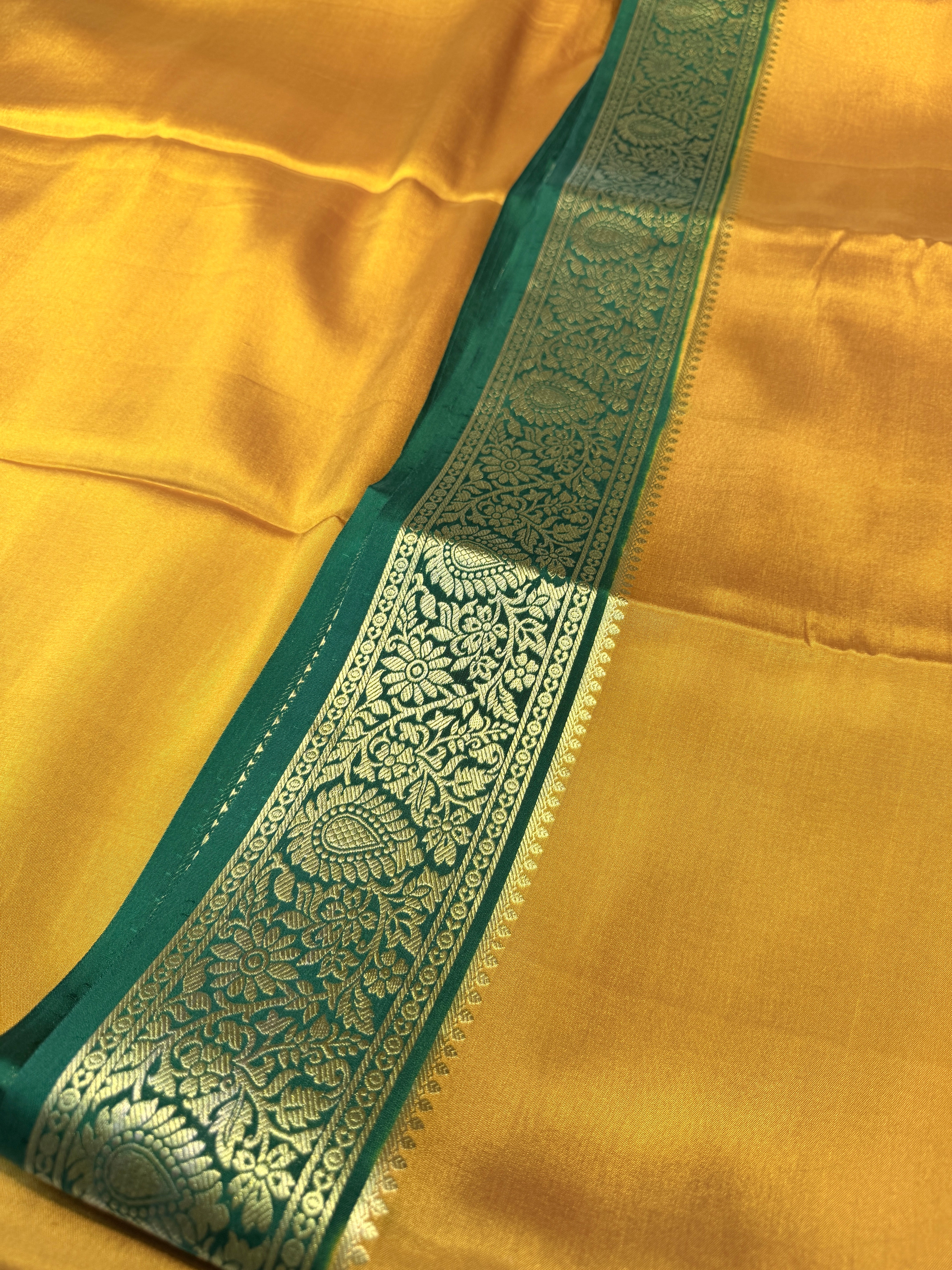 Pure Mysore Crepe Silk- Mustard